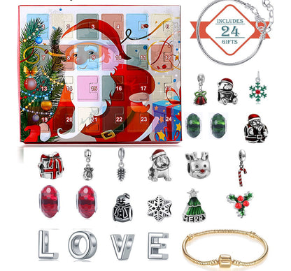 🎅2025 Early Xmas Sale 50% OFF💥DIY 24 Days Christmas Countdown Calendar Bracelets Set🎄