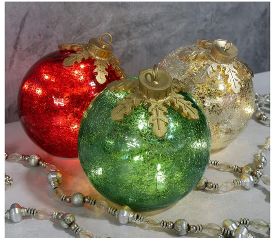 🔥Hot Sale🔥Glass Tabletop Christmas Ornaments【3ct】🔔🎁