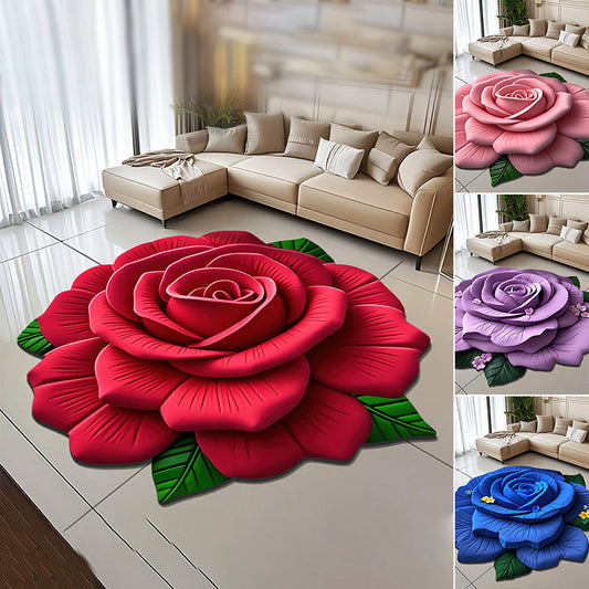 🏠 2025 New Product🌸Floral Plush & Diatomaceous Earth Floor Mat